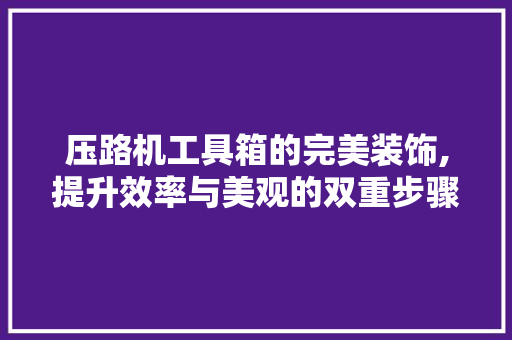 压路机工具箱的完美装饰,提升效率与美观的双重步骤 木雕艺术