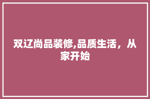 双辽尚品装修,品质生活，从家开始 现代风格装饰