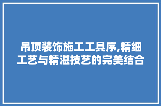 吊顶装饰施工工具序,精细工艺与精湛技艺的完美结合 现代风格装饰