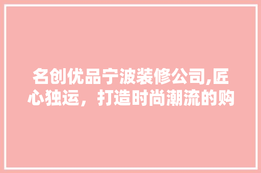 名创优品宁波装修公司,匠心独运，打造时尚潮流的购物空间 客厅装修
