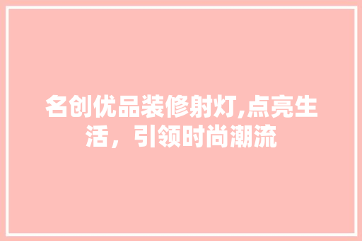 名创优品装修射灯,点亮生活，引领时尚潮流 木雕艺术