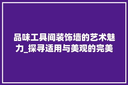 品味工具间装饰墙的艺术魅力_探寻适用与美观的完美融合 现代风格装饰