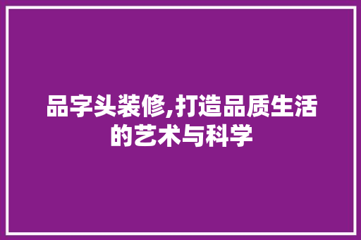 品字头装修,打造品质生活的艺术与科学 客厅装修