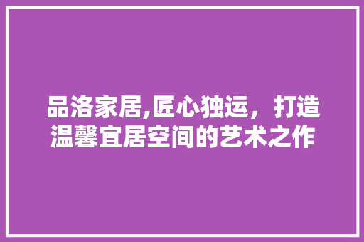 品洛家居,匠心独运，打造温馨宜居空间的艺术之作 客厅装修