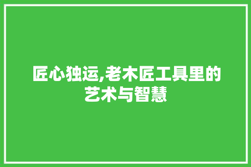匠心独运,老木匠工具里的艺术与智慧 软装设计