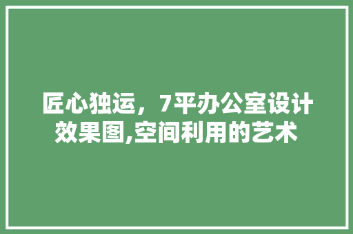 匠心独运，7平办公室设计效果图,空间利用的艺术 地板材料
