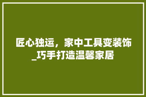 匠心独运，家中工具变装饰_巧手打造温馨家居 现代风格装饰