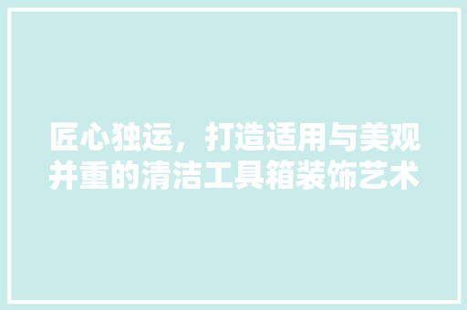 匠心独运，打造适用与美观并重的清洁工具箱装饰艺术 客厅装修