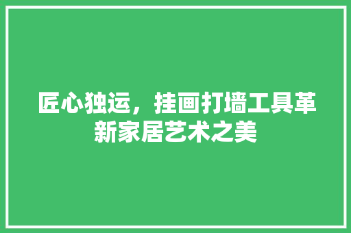 匠心独运，挂画打墙工具革新家居艺术之美 地板材料