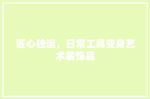 匠心独运，日常工具变身艺术装饰品 中式风格装饰