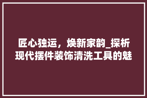 匠心独运，焕新家韵_探析现代摆件装饰清洗工具的魅力与方法 现代风格装饰