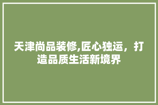 天津尚品装修,匠心独运，打造品质生活新境界 中式风格装饰