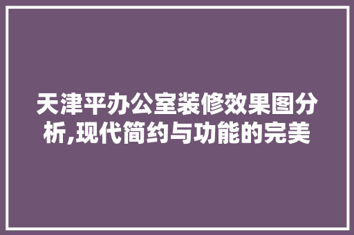 天津平办公室装修效果图分析,现代简约与功能的完美融合 中式风格装饰