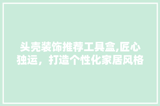 头壳装饰推荐工具盒,匠心独运，打造个性化家居风格新潮流 室内设计