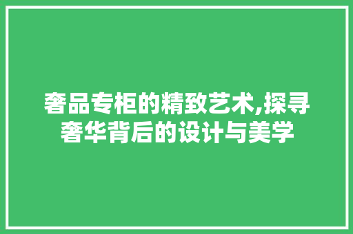 奢品专柜的精致艺术,探寻奢华背后的设计与美学 木雕艺术