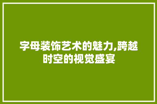 字母装饰艺术的魅力,跨越时空的视觉盛宴 软装设计