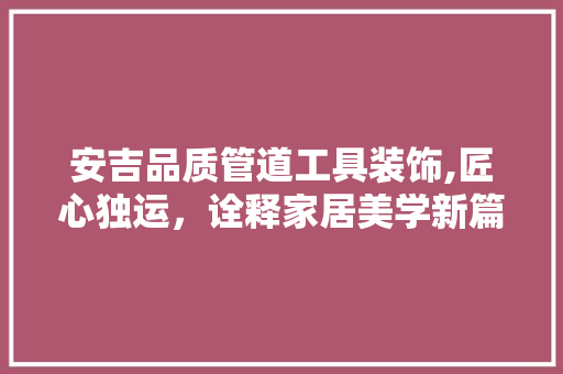 安吉品质管道工具装饰,匠心独运，诠释家居美学新篇章