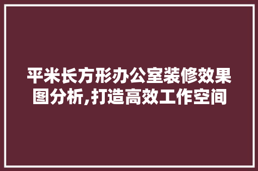 平米长方形办公室装修效果图分析,打造高效工作空间的艺术