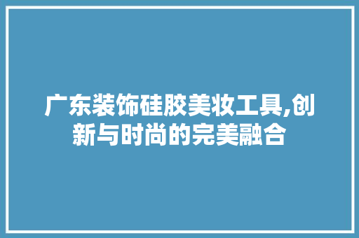 广东装饰硅胶美妆工具,创新与时尚的完美融合 中式风格装饰