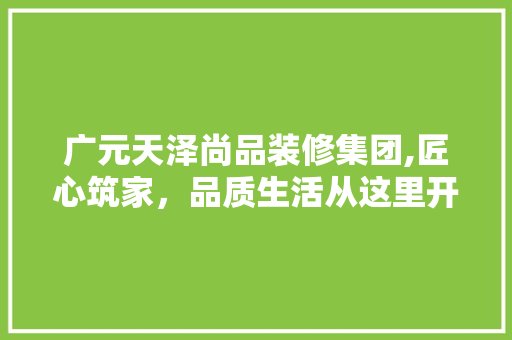 广元天泽尚品装修集团,匠心筑家，品质生活从这里开始 室内设计