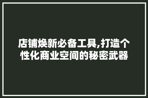 店铺焕新必备工具,打造个性化商业空间的秘密武器 现代风格装饰