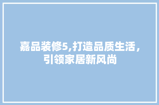 嘉品装修5,打造品质生活，引领家居新风尚 客厅装修