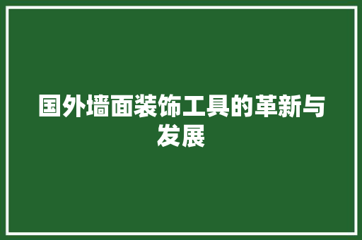 国外墙面装饰工具的革新与发展 地板材料