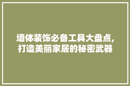 墙体装饰必备工具大盘点,打造美丽家居的秘密武器 中式风格装饰