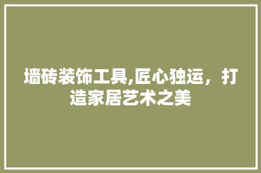 墙砖装饰工具,匠心独运，打造家居艺术之美 客厅装修