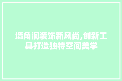 墙角洞装饰新风尚,创新工具打造独特空间美学 木雕艺术