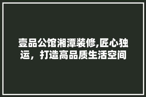 壹品公馆湘潭装修,匠心独运，打造高品质生活空间 客厅装修