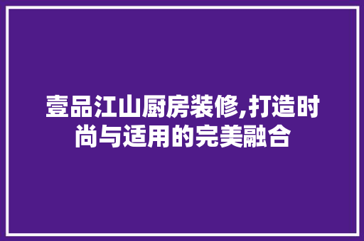 壹品江山厨房装修,打造时尚与适用的完美融合 地板材料