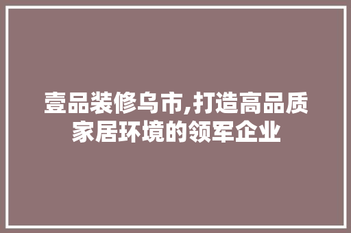 壹品装修乌市,打造高品质家居环境的领军企业 木雕艺术
