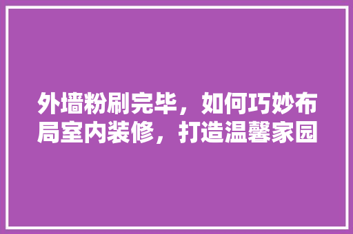 外墙粉刷完毕，如何巧妙布局室内装修，打造温馨家园 软装设计