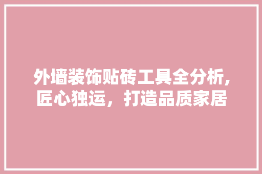 外墙装饰贴砖工具全分析,匠心独运，打造品质家居 家居装修