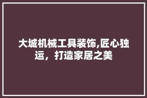 大城机械工具装饰,匠心独运，打造家居之美 客厅装修
