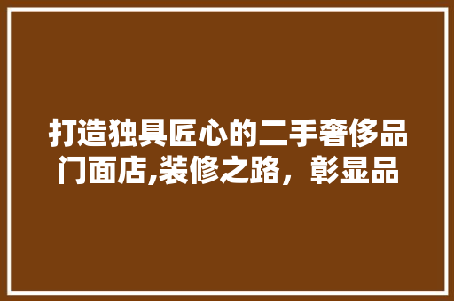 打造独具匠心的二手奢侈品门面店,装修之路，彰显品味与个性 客厅装修