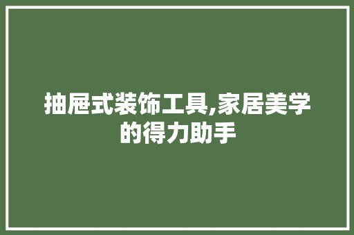 抽屉式装饰工具,家居美学的得力助手 室内设计