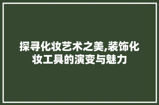 探寻化妆艺术之美,装饰化妆工具的演变与魅力
