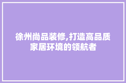 徐州尚品装修,打造高品质家居环境的领航者 客厅装修