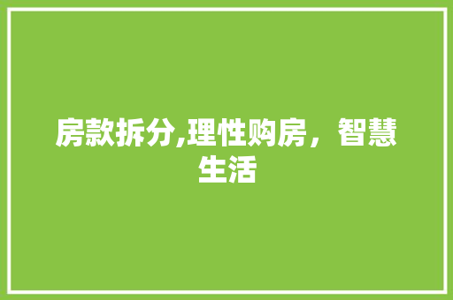 房款拆分,理性购房，智慧生活 木雕艺术