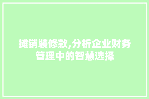 摊销装修款,分析企业财务管理中的智慧选择 客厅装修