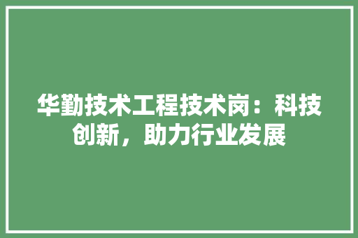 华勤技术工程技术岗：科技创新，助力行业发展 家居装修