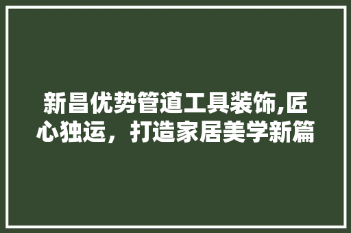 新昌优势管道工具装饰,匠心独运，打造家居美学新篇章 中式风格装饰