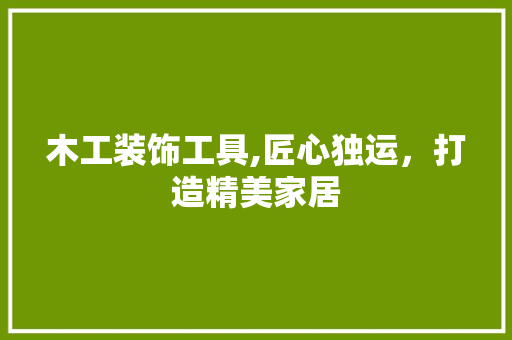 木工装饰工具,匠心独运，打造精美家居 软装设计