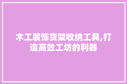 木工装饰货架收纳工具,打造高效工坊的利器 室内设计