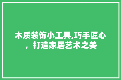 木质装饰小工具,巧手匠心，打造家居艺术之美 软装设计