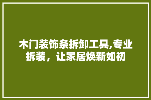 木门装饰条拆卸工具,专业拆装，让家居焕新如初 家居装修