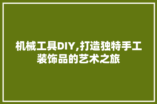 机械工具DIY,打造独特手工装饰品的艺术之旅