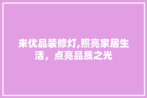 来优品装修灯,照亮家居生活，点亮品质之光 地板材料